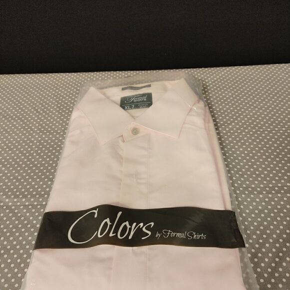 PINK REGULAR FIT MICROFIBER TUXEDO SHIRT - Picture 6 of 6